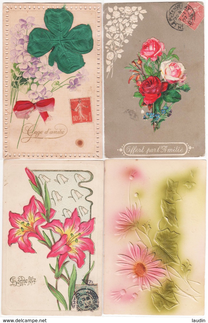 Lot 4 De 35 Cartes Postales Gaufrées , Fleurs , Souvenirs , Multivues , Tous Les Visuels Dans L'annonce - 5 - 99 Postcards