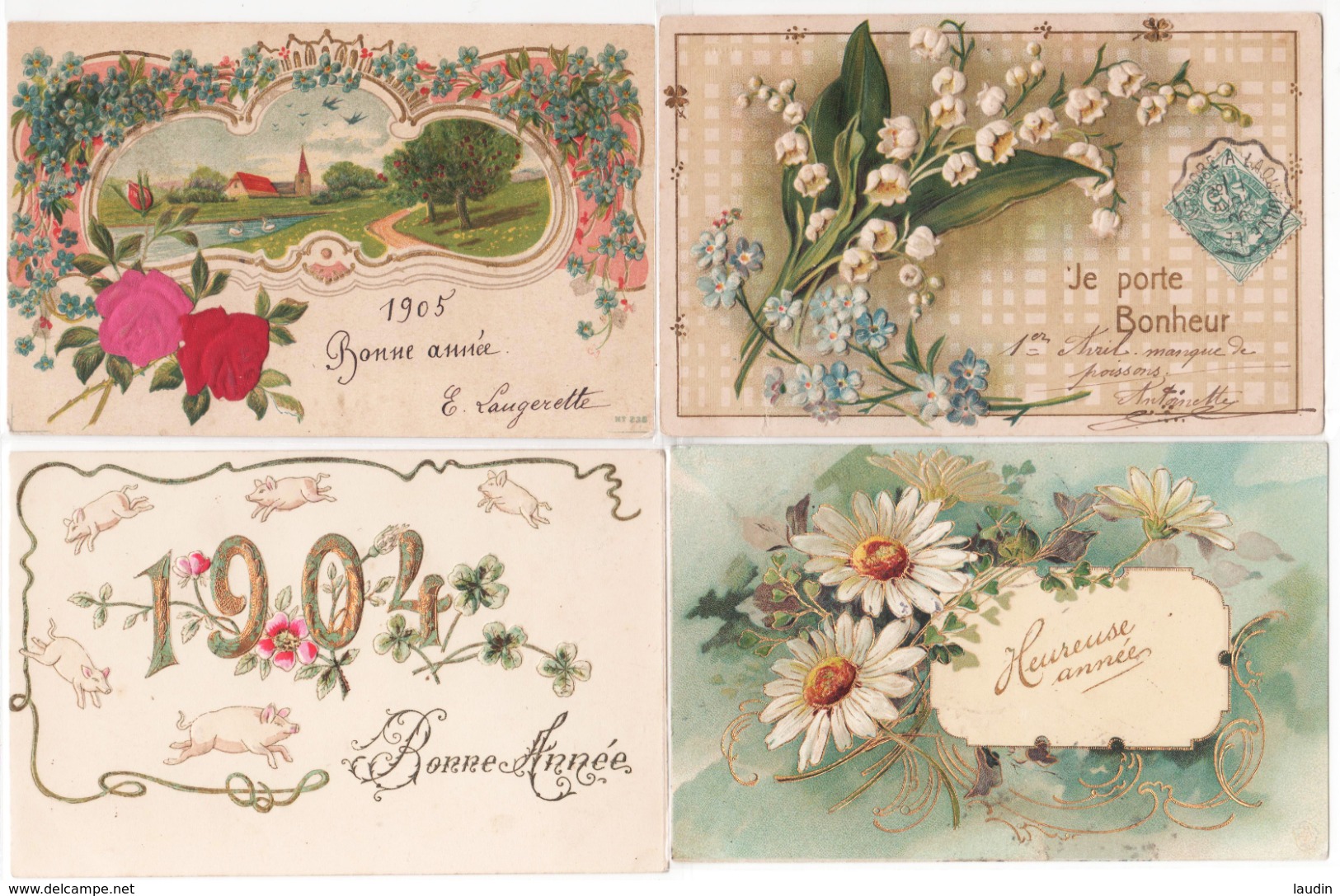 Lot 4 De 35 Cartes Postales Gaufrées , Fleurs , Souvenirs , Multivues , Tous Les Visuels Dans L'annonce - 5 - 99 Cartes