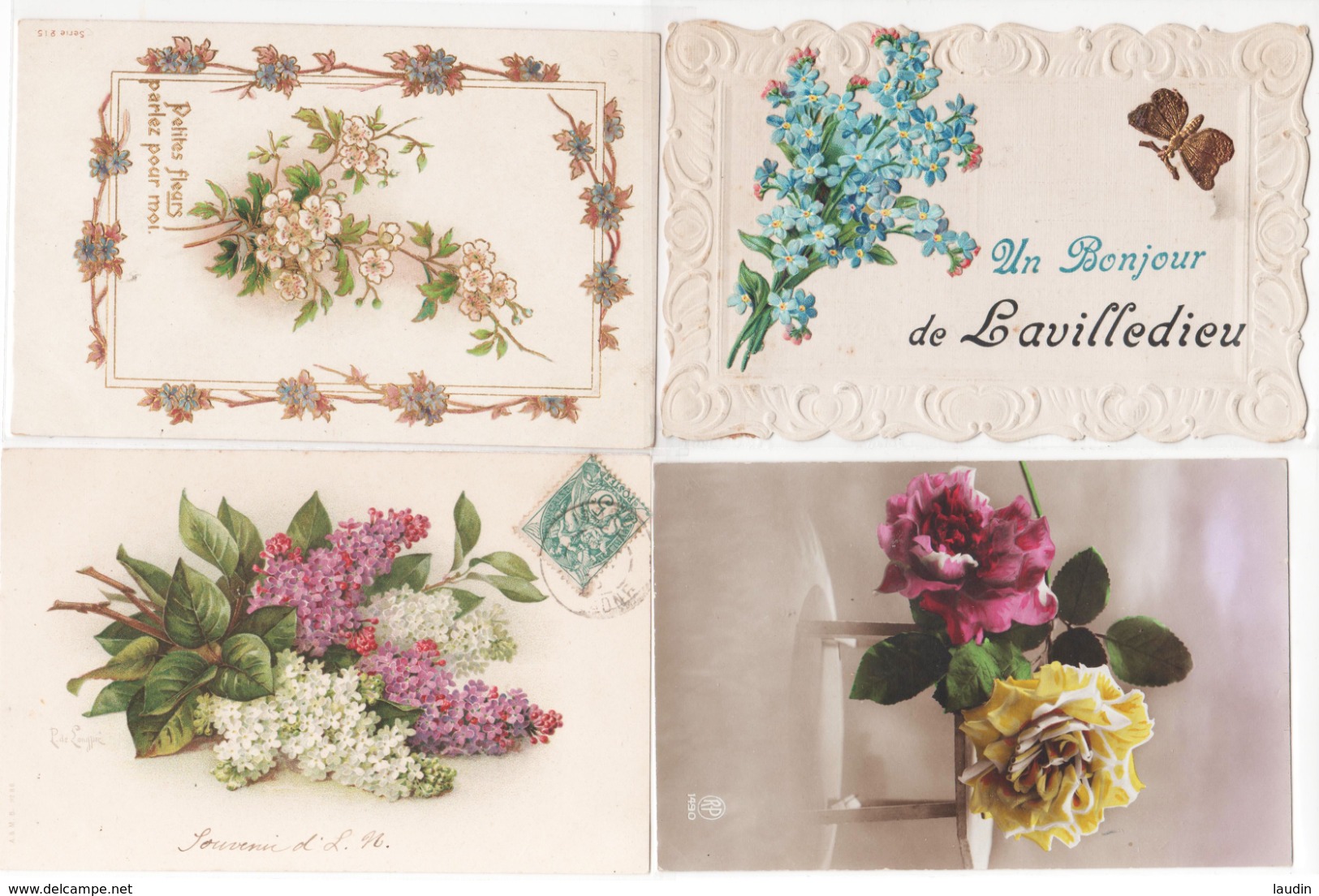 Lot 4 De 35 Cartes Postales Gaufrées , Fleurs , Souvenirs , Multivues , Tous Les Visuels Dans L'annonce - 5 - 99 Cartes