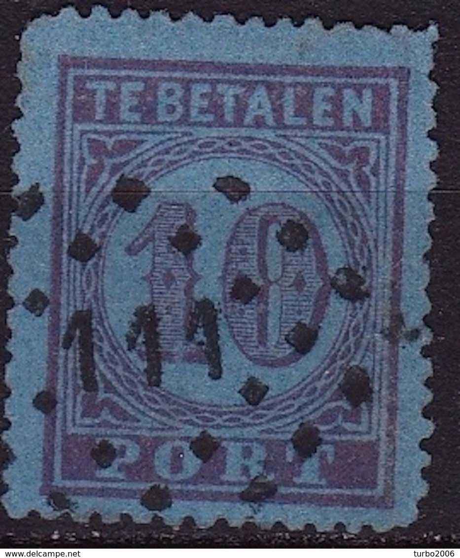 Puntstempel 111 (Veghel) Op 1870 Portzegels Groot Waardecijfer 10 Cent Violet Op Blauw Kamtanding 13¼ NVPH P 2 A - Strafportzegels