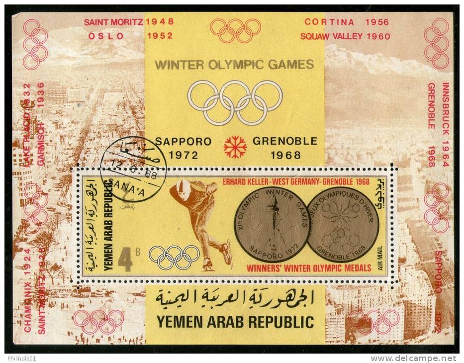 Yemen Arab Republic Winter Olympic Games Germany Gold Medal Winner M/s Cancelled # 13457 - Winter 1972: Sapporo