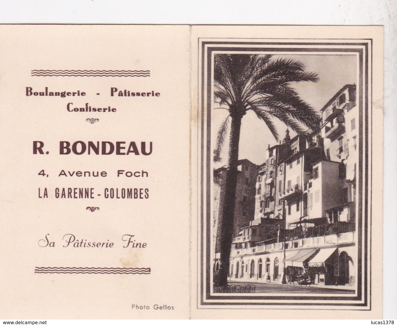 CALENDRIER 1956 / LA GARENNE COLOMBES / BOULANGERIE PATISSERIE BONDEAU / 4 AVENUE FOCH - Petit Format : 1941-60