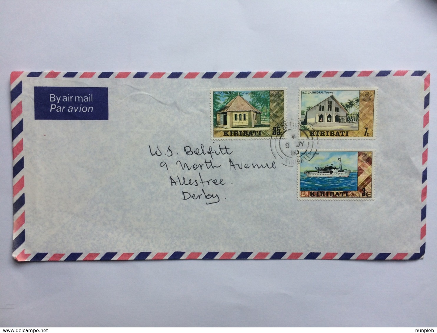 KIRIBATI 1980 Air Mail Cover To Derby England - Kiribati (1979-...)