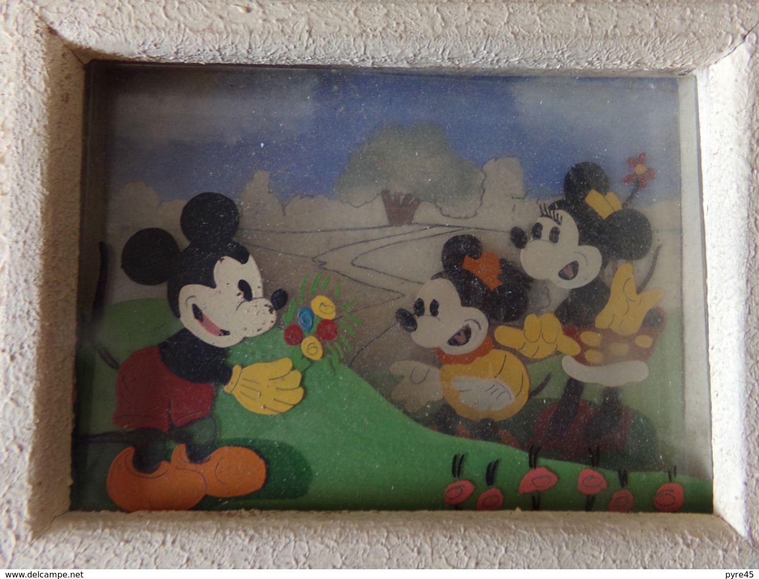 Cadre Mickey, Peinture Sur Verre Par Autorisation De Walt Disney - Caves à Cigares Vides