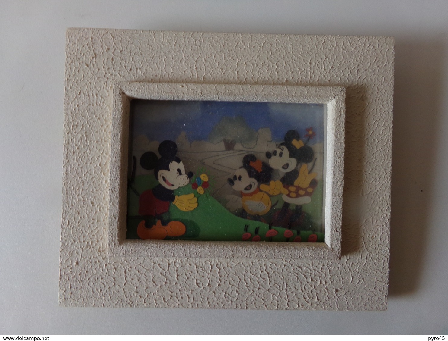 Cadre Mickey, Peinture Sur Verre Par Autorisation De Walt Disney - Caves à Cigares Vides