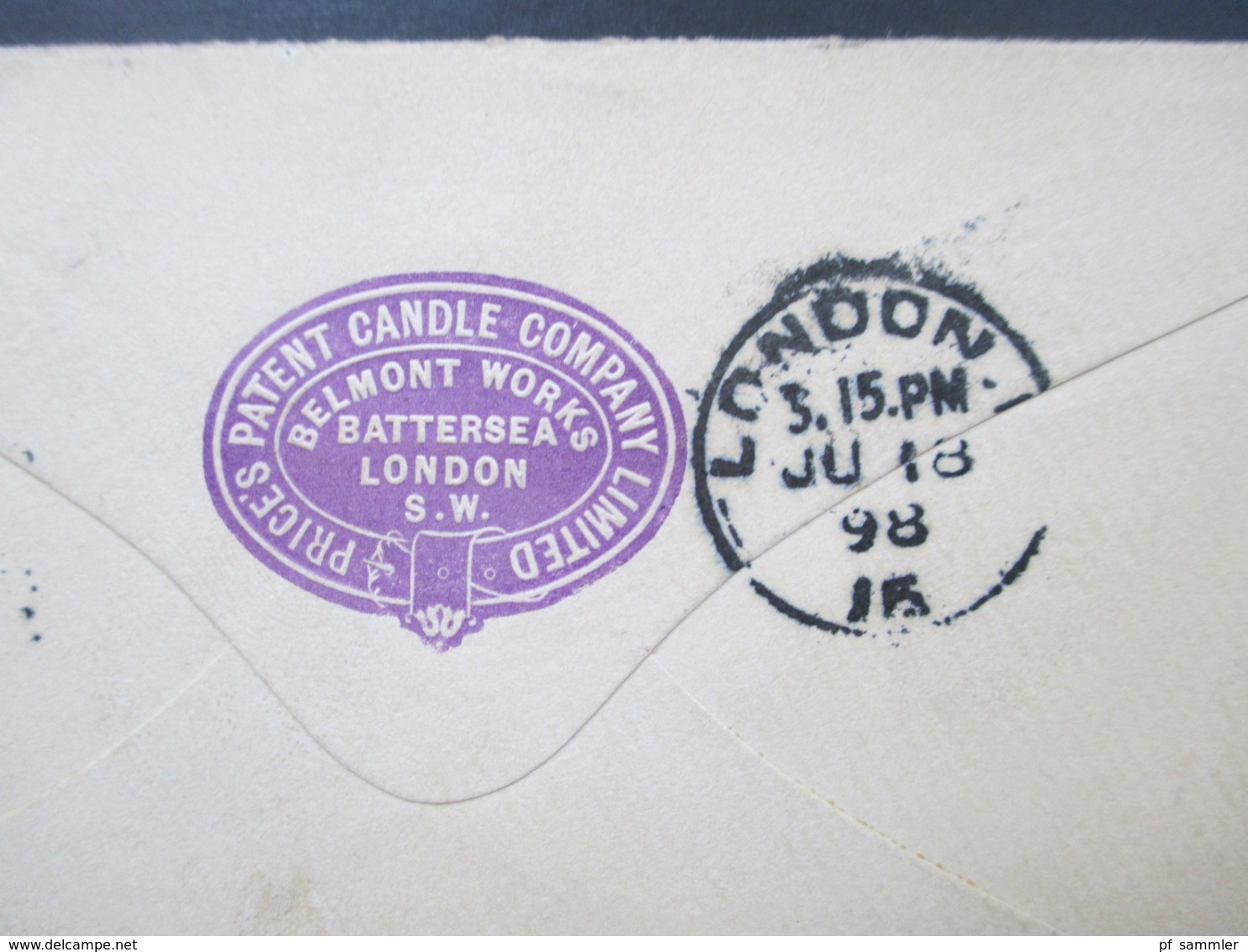 GB 1898 Ganzsachen Umschlag Stempel Battersea Firmenumschlag Werbung Price's Patent Candle Company Belmont Works - Cartas & Documentos