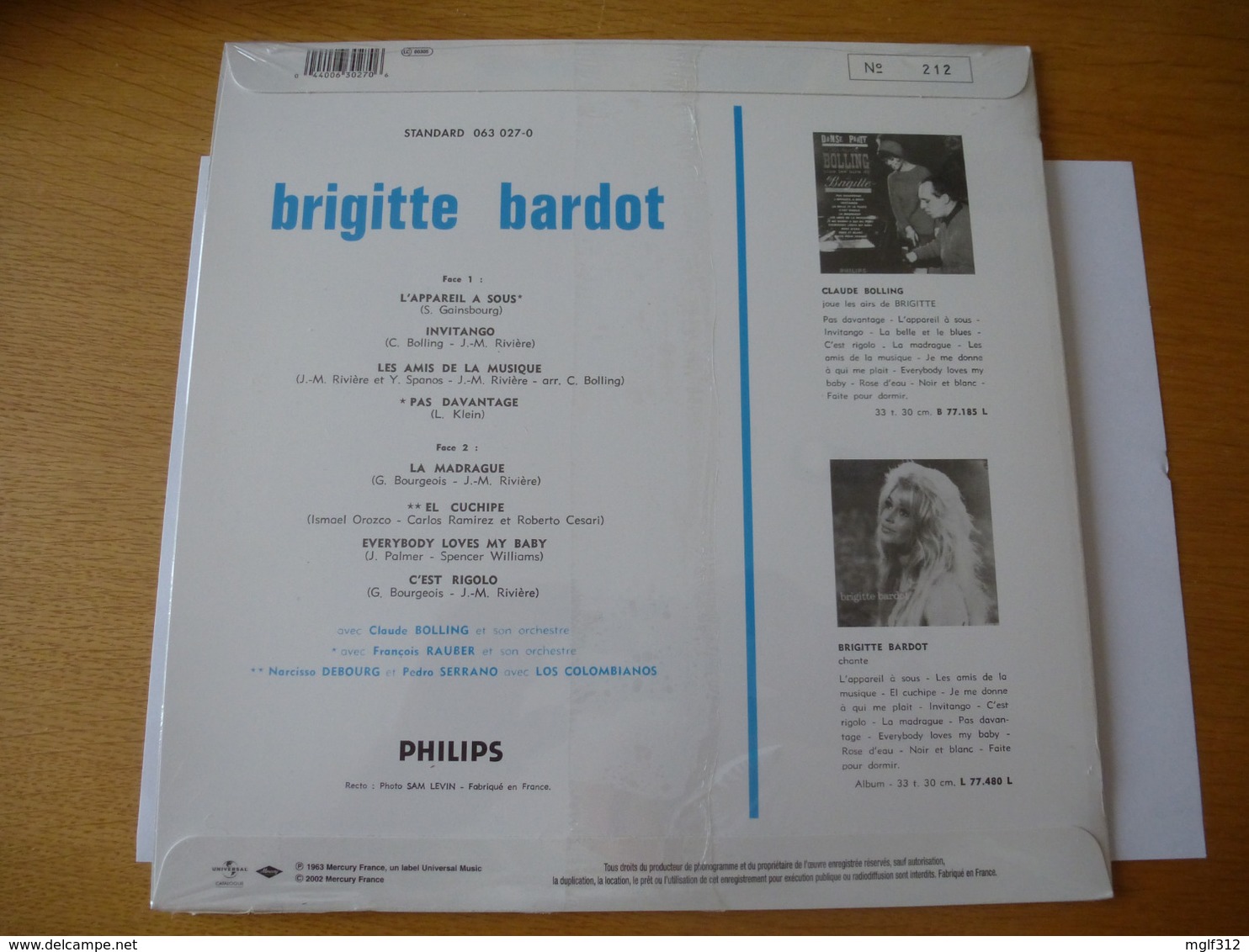 BRIGITTE BARDOT : "BRIGITTE"  -  Vinyl, 10", Album 33 T 25 Cm - Détails Sur Les 2 Scans - Collectors