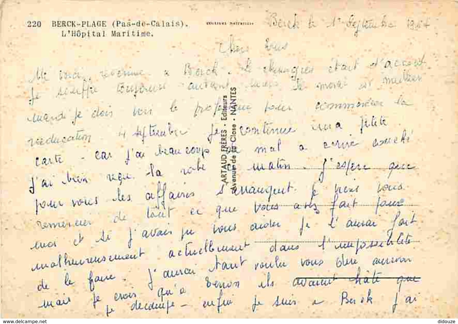 62 - Berck Sur Mer - L'Hopital Maritime - Vue Aérienne - Voir Scans Recto-Verso - Berck