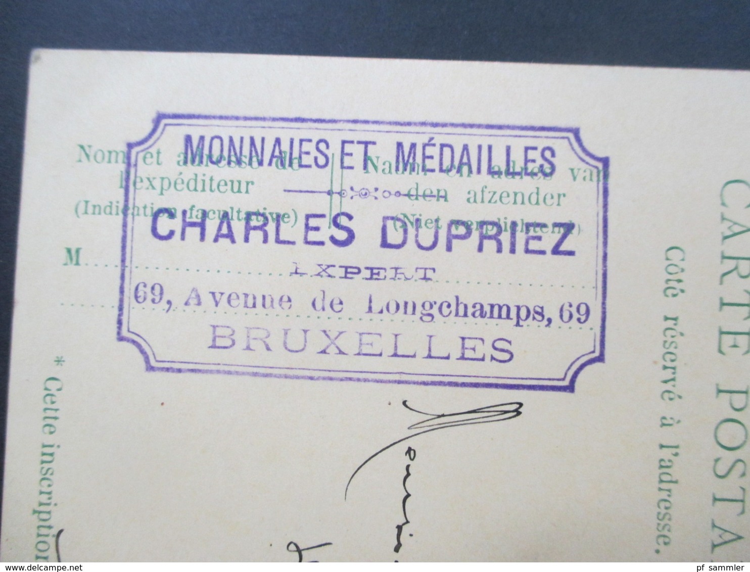 Belgien GA 1913 Mit Zusatzfrankatur Nach Hannover Monnaies Medailles Charles Dupriez Expert Bruxelles - Briefkaarten 1909-1934