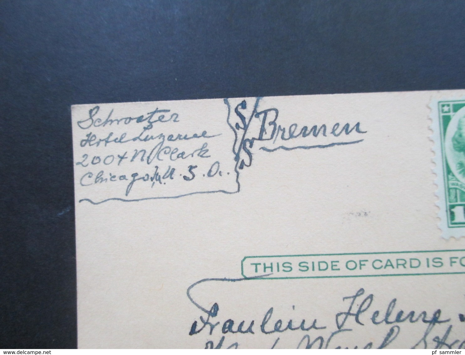 USA 1938 GA Mit 2 Zusatzfrankaturen Nr. 390 Chicago - Neuwied Schiffspost Mit S.S. Bremen - Storia Postale