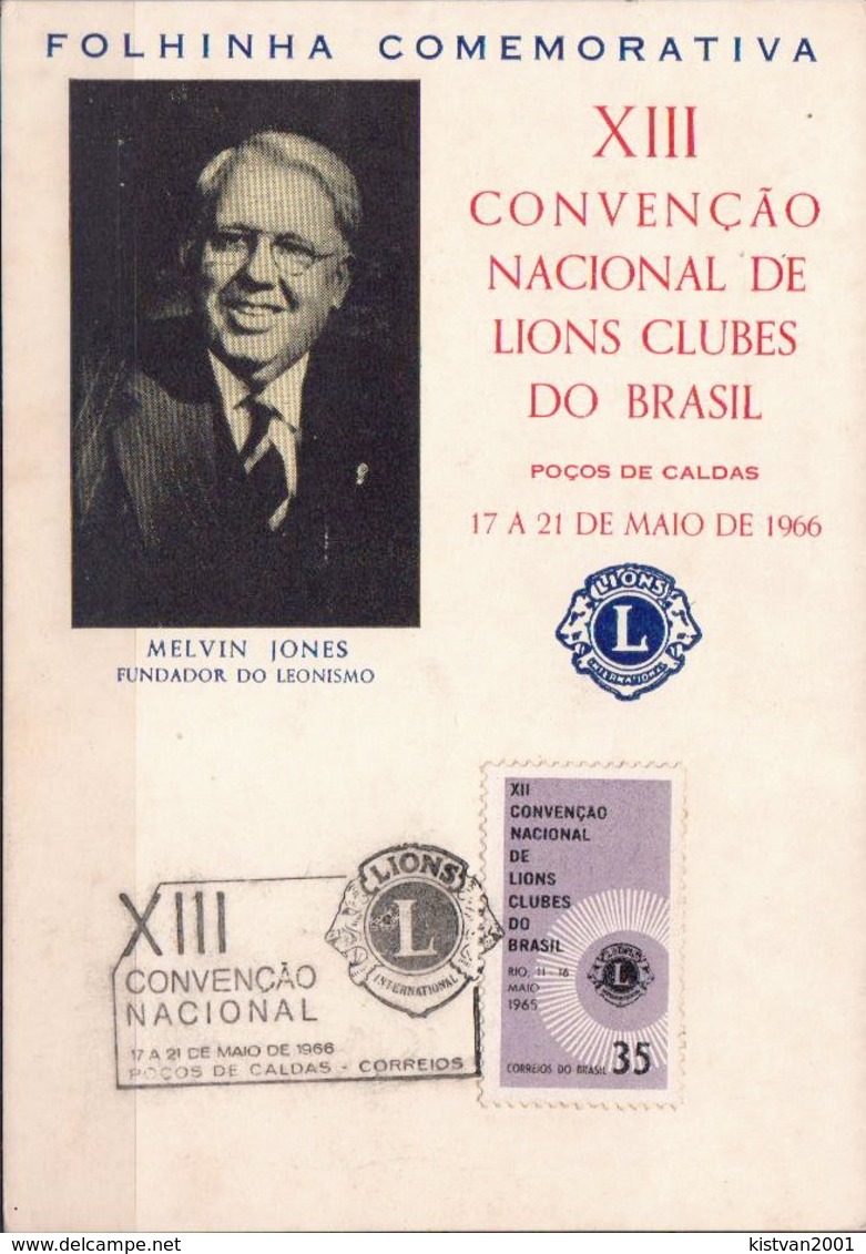 Postal History: Brazil Commemorative Card / Folhinha Comemorativa - Rotary, Lions Club