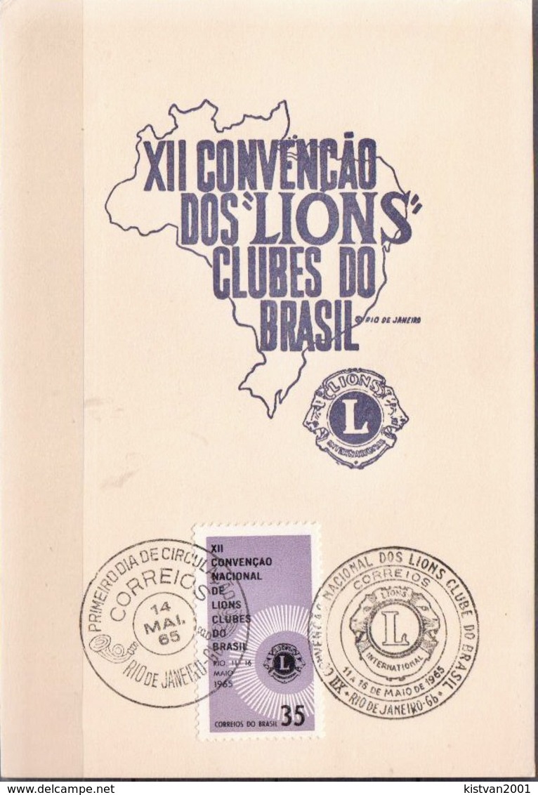 Postal History: Brazil Commemorative Card / Folhinha Comemorativa - Rotary, Lions Club