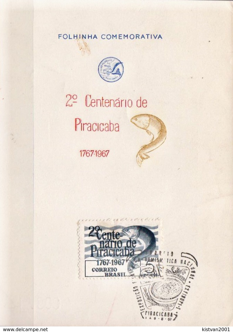 Postal History: Brazil Commemorative Card / Folhinha Comemorativa - Fishes