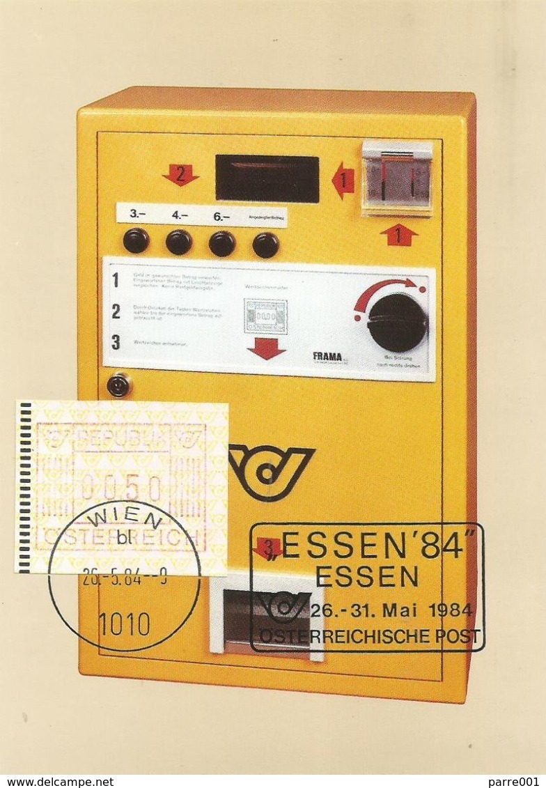 Österreich Austria 1984 Wien Essen Exhebition ATM FRAMA Maxicard - Machine Labels [ATM]