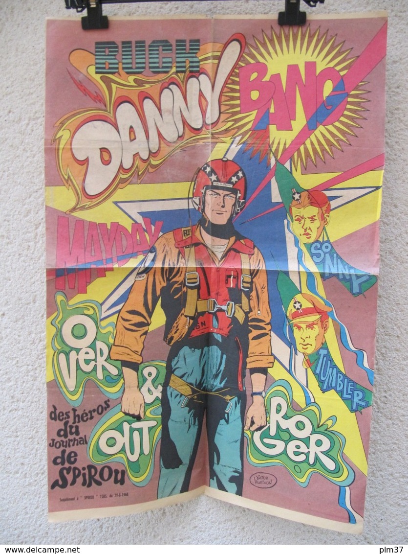 Affiche 49 X 74 Cm - Buck Danny - Supplément à Spirou , 1968 - Autres & Non Classés