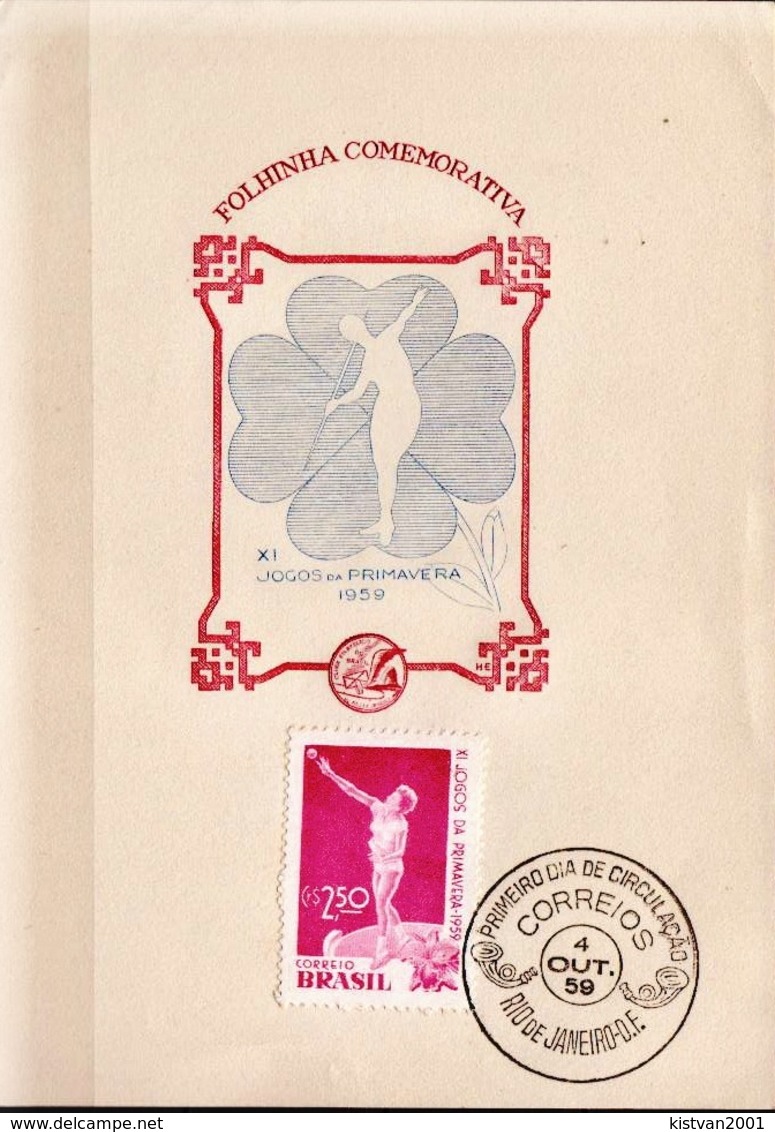 Postal History: Brazil Commemorative Card / Folhinha Comemorativa - Athletics