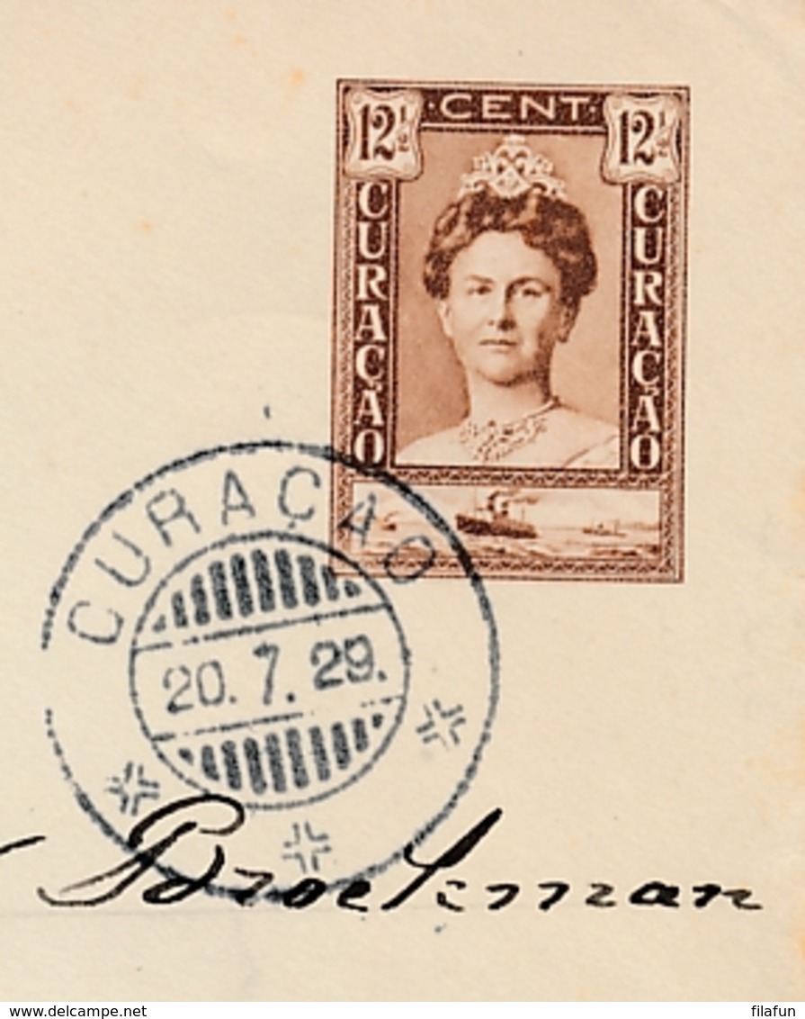 Curacao - 1929 - 12,5 Cent Wilhelmina Met SS Bolivar, Envelop G25 + 2,5 Cent Van KB Curacao Naar Amsterdam / NL - Curaçao, Nederlandse Antillen, Aruba