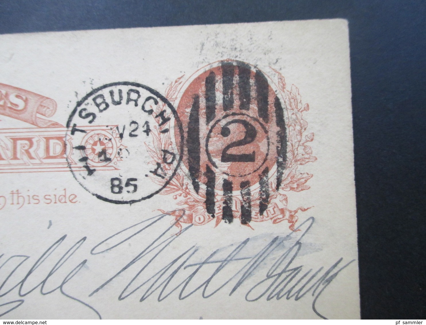 USA 1885 GA Pittsburg Gedruckte Karte Der Exchange National Bank Credited 173,25 Dollar - Briefe U. Dokumente