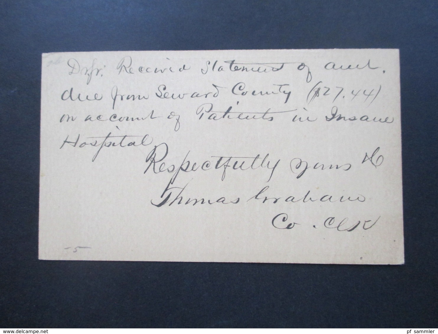 USA Um 1875 GA Stempel Seward Mar 15 Neb. Nach Lincoln Nebraska - Lettres & Documents