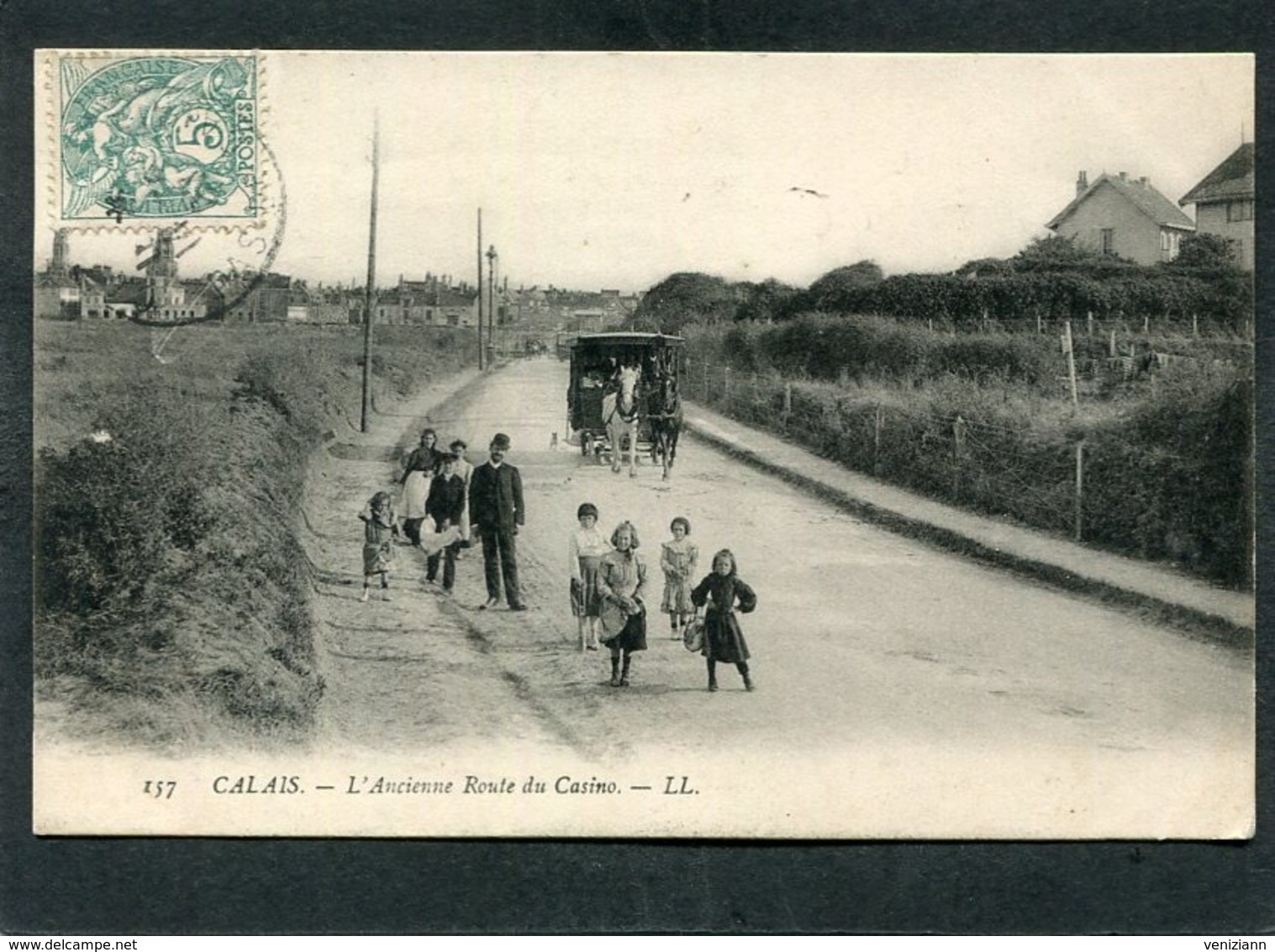 CPA - CALAIS - L'Ancienne Route Du Casino, Animé - Attelage - Calais