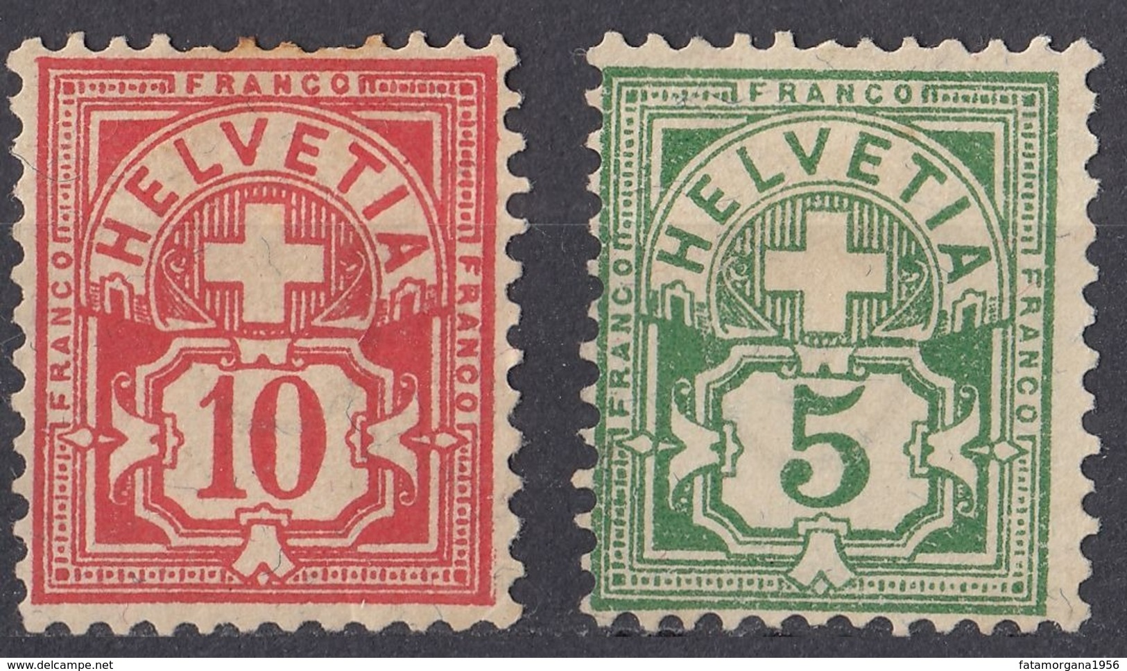 HELVETIA - SUISSE - SVIZZERA - Lotto Composto Da 2 Valori: Yvert 66 Nuovo Senza Gomma E 67 Nuovo MH Di Seconda Scelta. - Unused Stamps