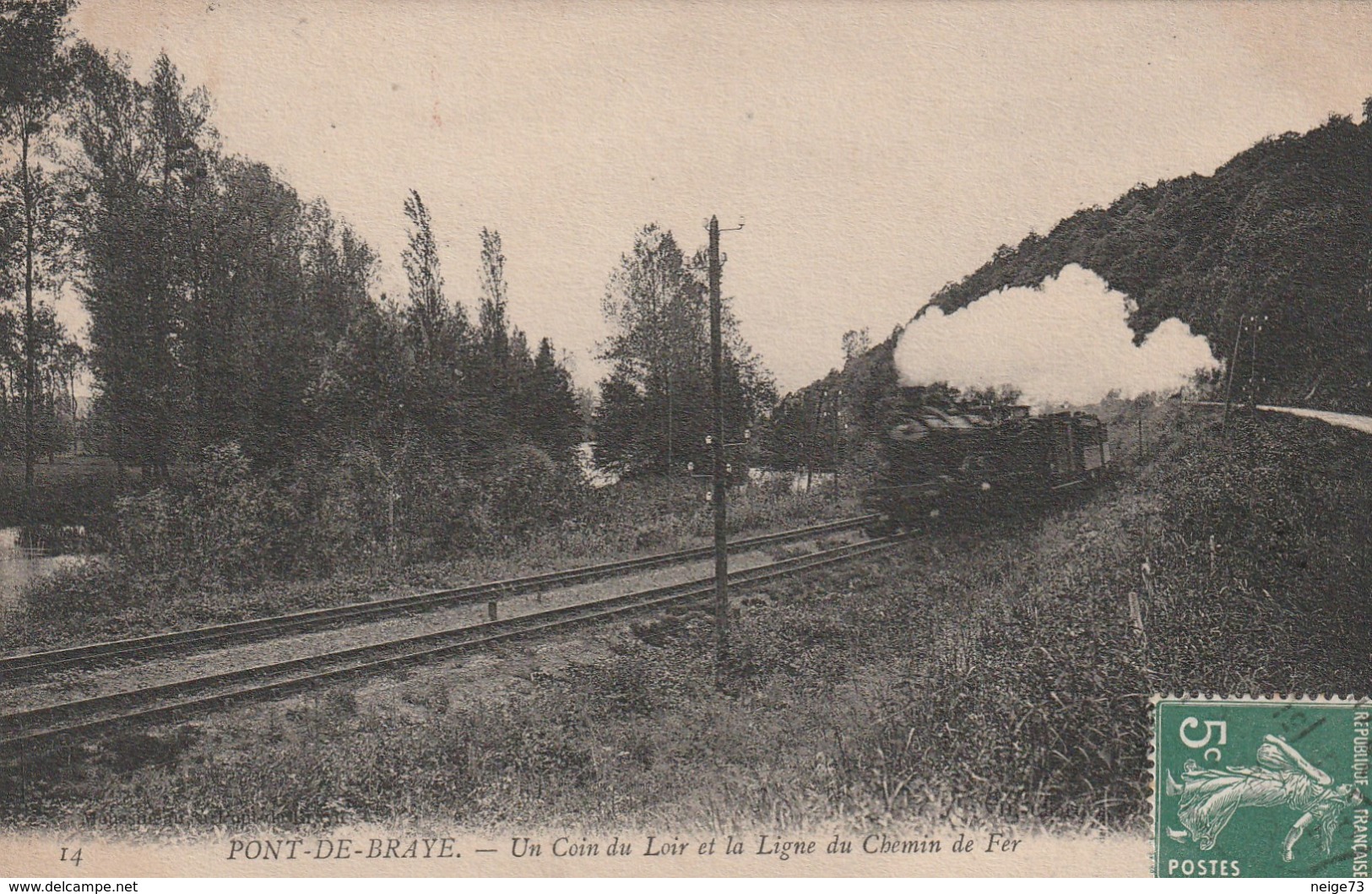 Carte Postale Ancienne De La Sarthe - Pont De Braye - Un Coin Du Loir Et La Ligne De Chemin De Fer - Train - Other & Unclassified