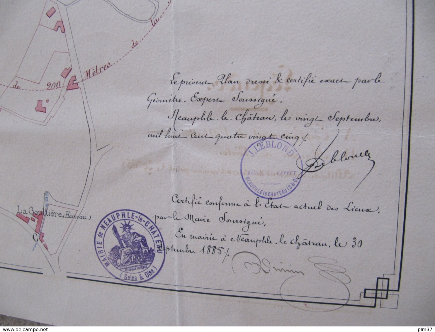 NEAUPHLE LE CHATEAU, 78 - Abattoir De Mr Villatte, Charcutier - 2 Documents Dressés Par Géomètre, 1885 - Architecture