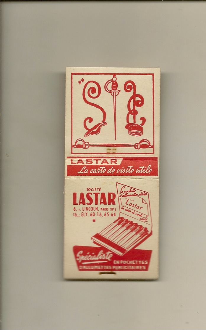 Pochette Allumettes LASTAR De 1958 Neuve Et Pleine:LASTAR Spécialiste En Pochettes  LA 2135 - Boites D'allumettes