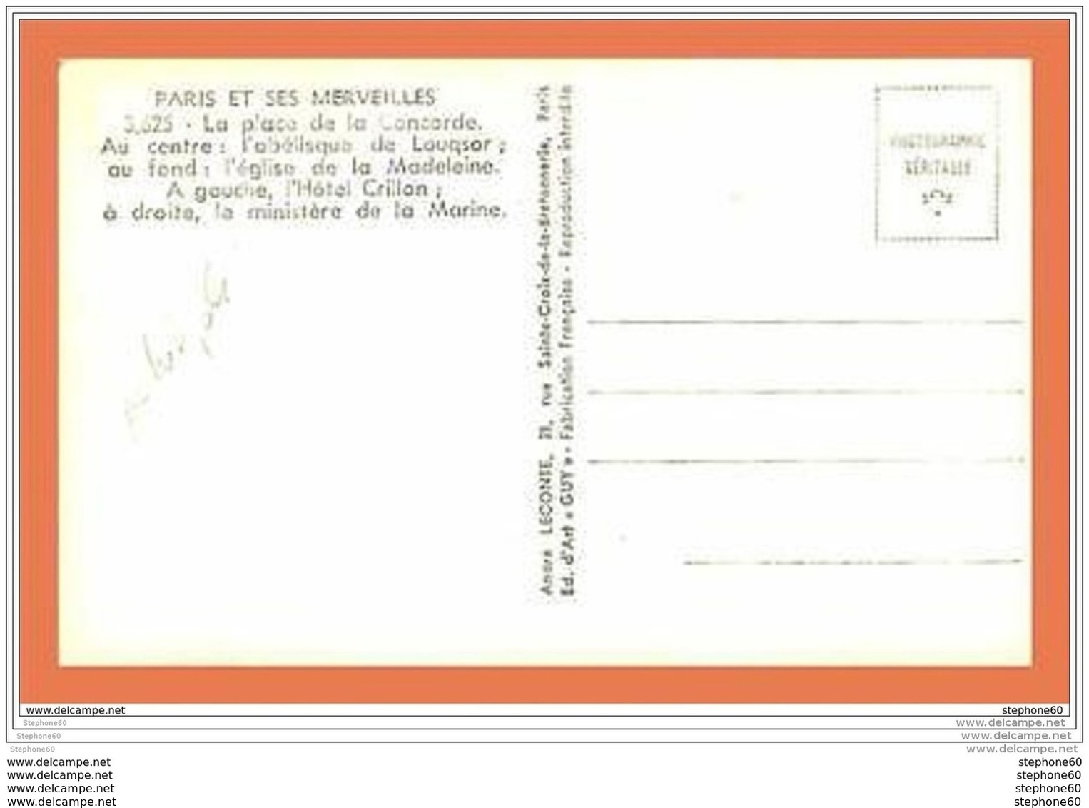 A303/079 75 - PARIS Et Ses MERVEILLES - La Place De La Concorde ( Voiture ) - Other & Unclassified