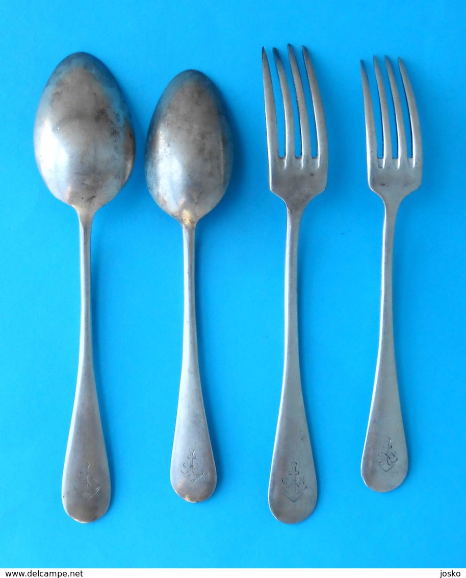 COMPAGNIE AFRICAINE DE NAVIGATION - Belgium Shipping Company * 2. Different Sets Spoon + Fork * Cuiller Fourchet Belgie - Other & Unclassified