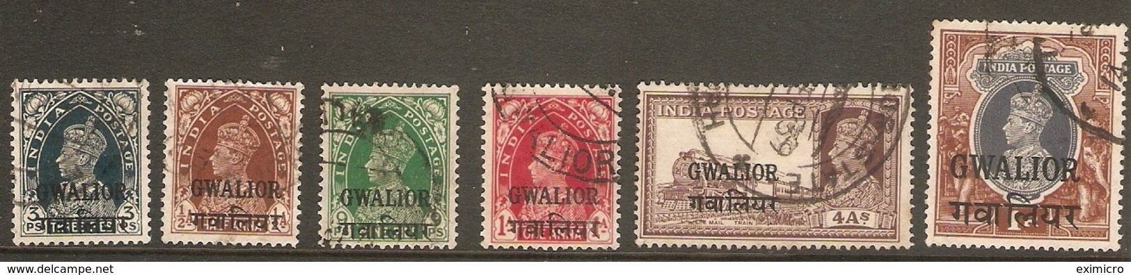 INDIA - GWALIOR 1938 - 1948 VALUES TO 1R BETWEEN SG 105 And SG 112 FINE USED Cat £11.35 - Gwalior