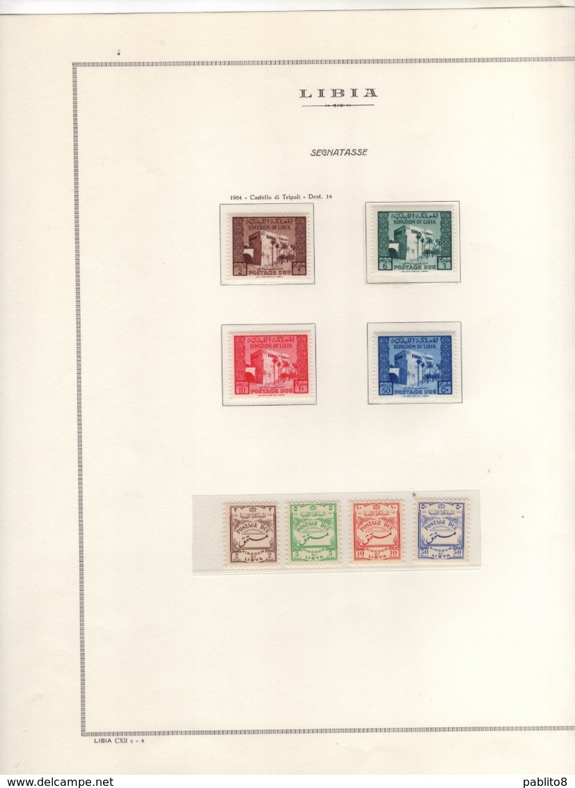 LIBIA LIBYA 1952 1969 COLLEZIONE COMPLETA SU FOGLI MARINI COMPLETE COLLECTION MNH