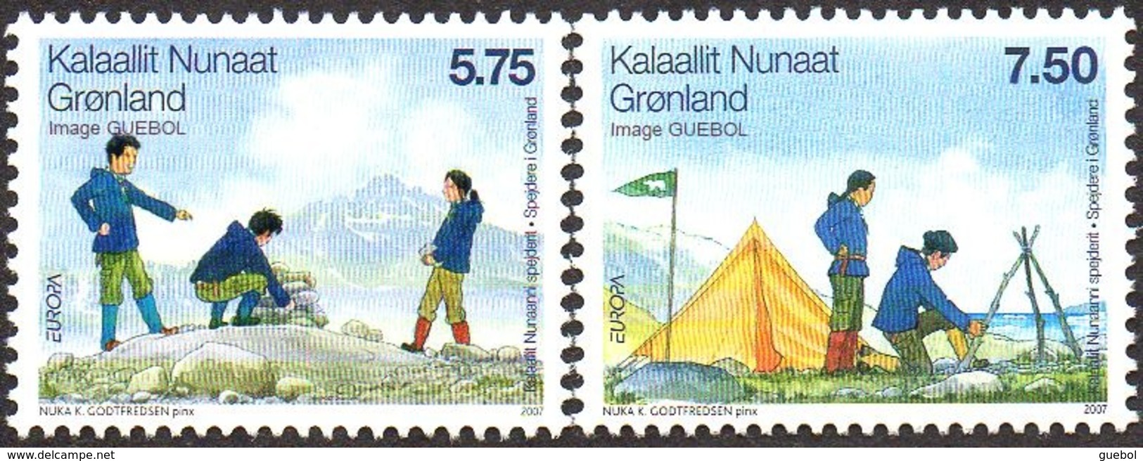 CEPT / Europa 2007 Groenland N° 459 Et 460 ** Le Scoutisme  - Enfants - 2007