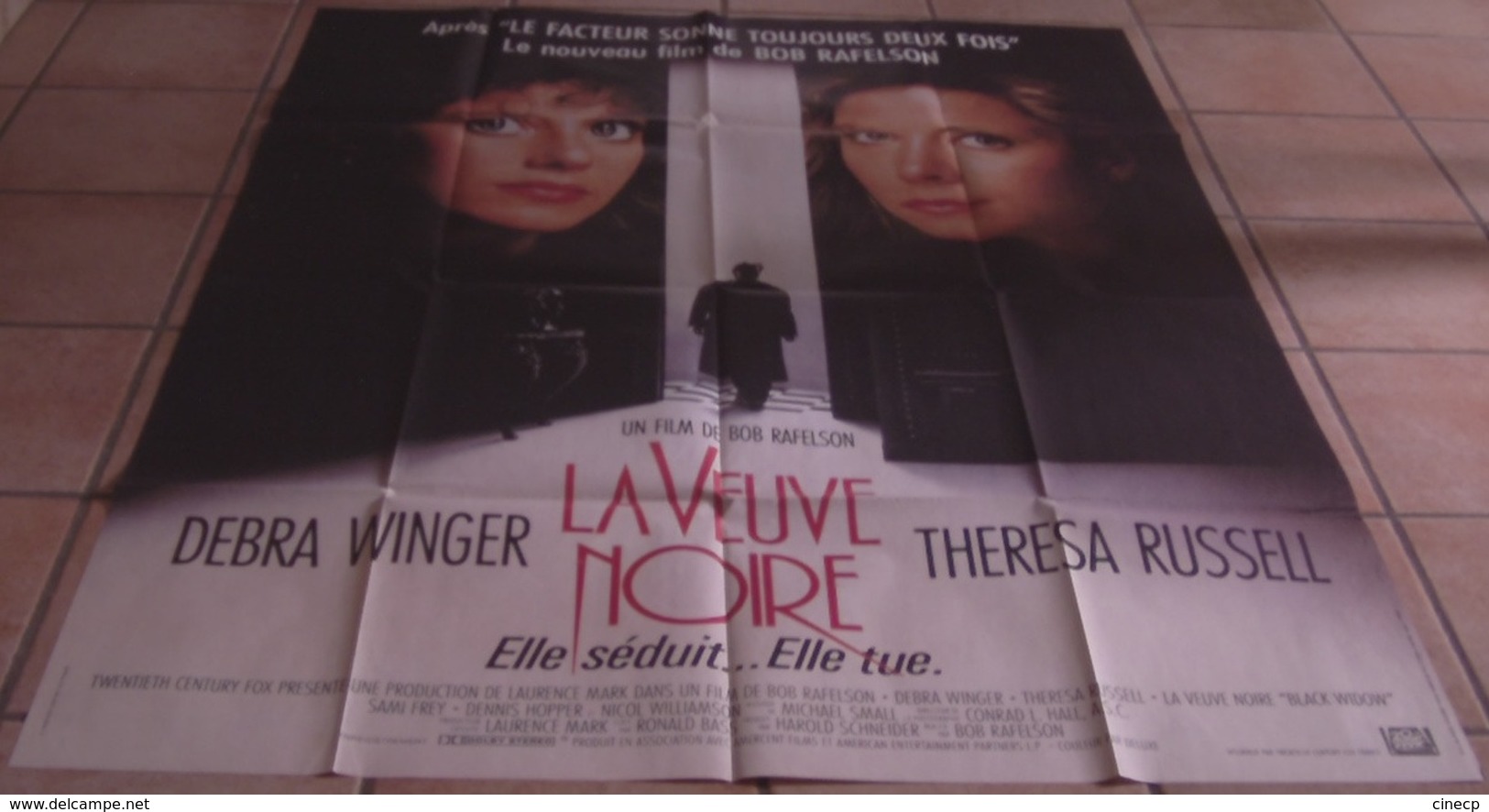 AFFICHE CINEMA ORIGINALE FILM LA VEUVE NOIRE Bob RAFELSON Debra WINGER Theresa RUSSELL 1987 TBE - Affiches & Posters