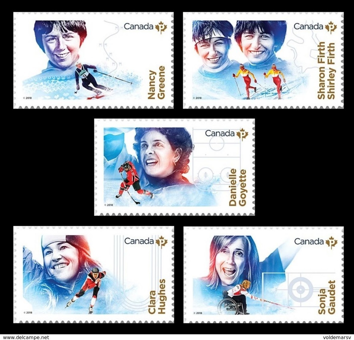 Canada 2018 Mih. 3601/05 Women In Winter Sports. Ice Hockey. Skiing. Curling. Speed Skating (self-adhesive) MNH ** - Unused Stamps