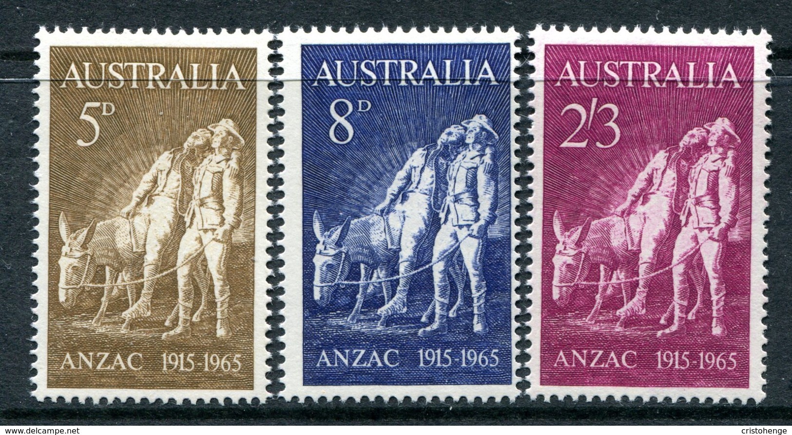 Australia 1965 50th Anniversary Of Gallipoli Landing Set MNH (SG 373-375) - Mint Stamps