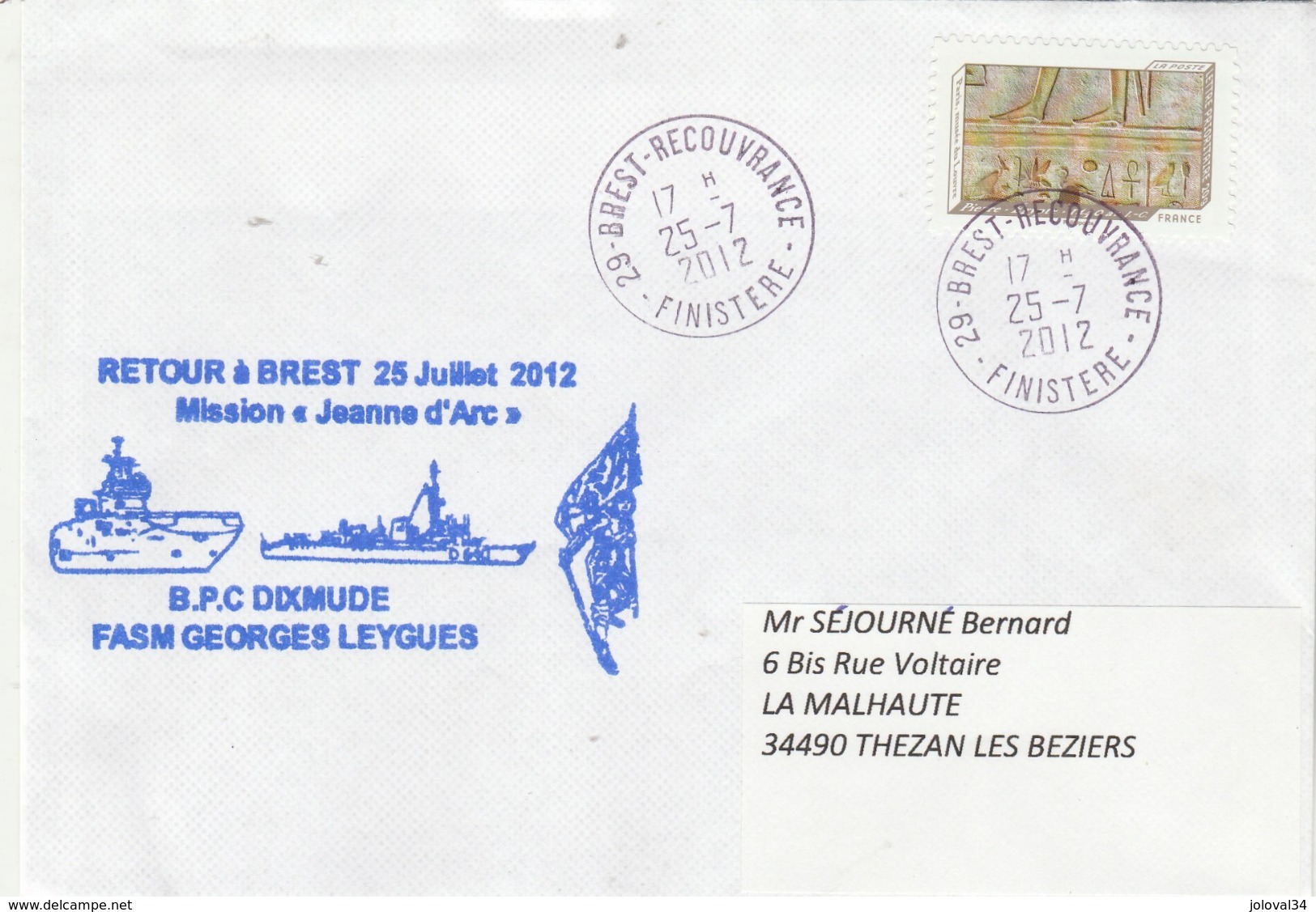 Mission JEANNE D'ARC 2010 BPC DIXMUDE Frégate FASM GEORGES LEYGUES  Retour à Brest 25/7/2012 - Naval Post