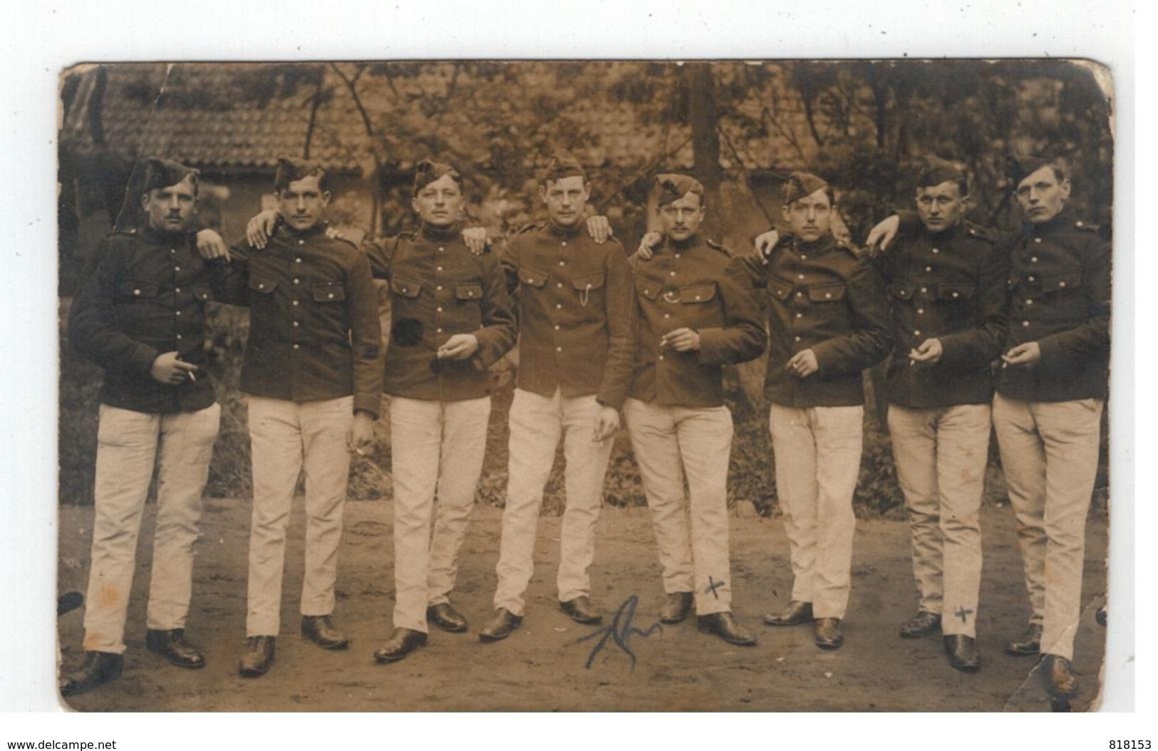 Originele Oude Foto Van Belgische Soldaten - Barracks