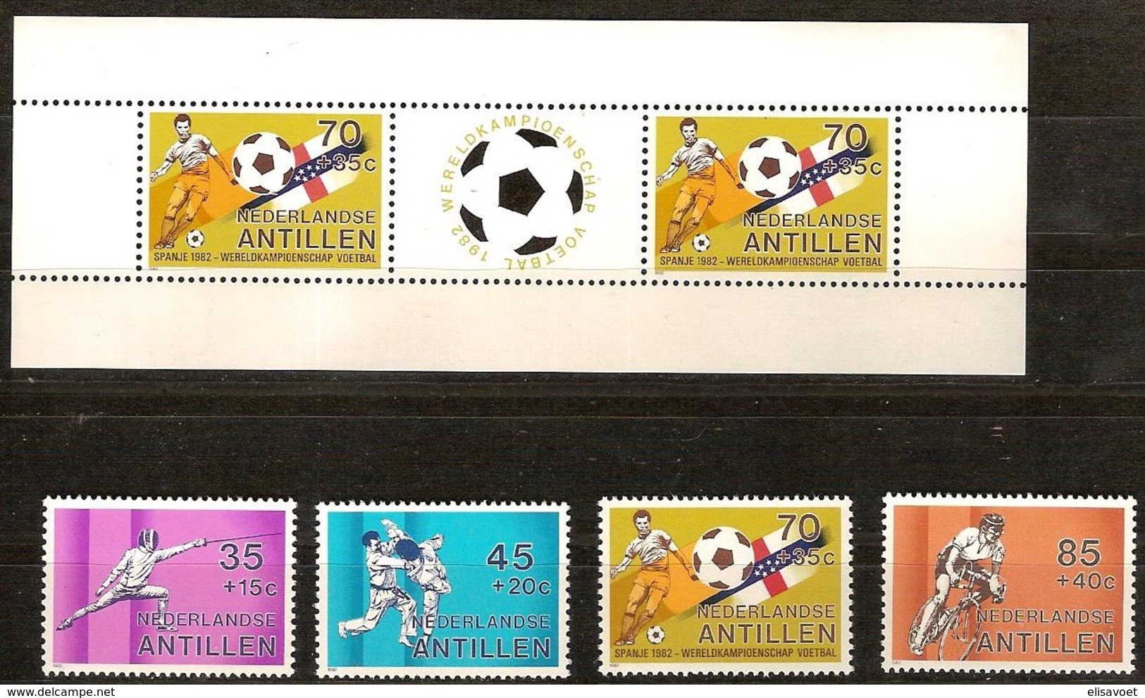 Antilles Néerlandaises Antillen 1982 Yvertn° 650-653 Et Bloc 19 *** MNH Cote 11,50  € Sport - Antilles