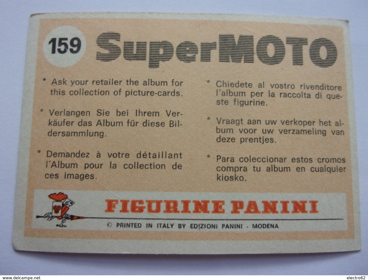 PANINI Super MOTO N°159 PEUGEOT - Edition Française