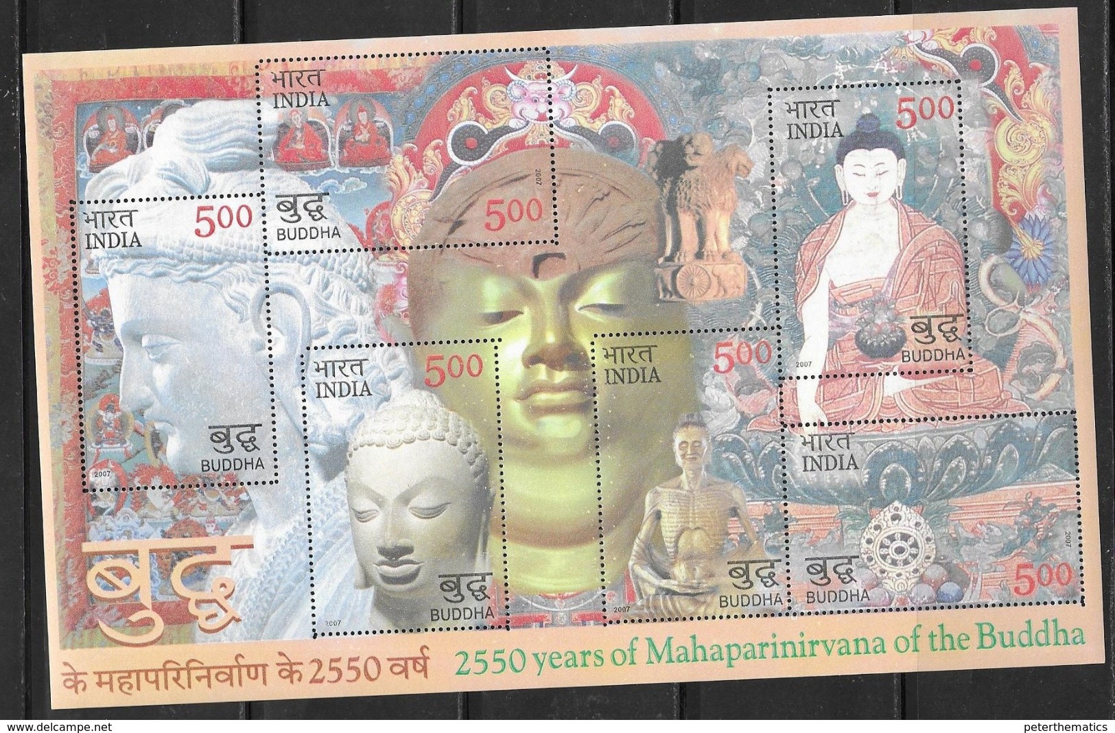 INDIA, 2007, MNH, RELIGIONS, BUDDHISM, BUDDHA, SHEETLET - Budismo