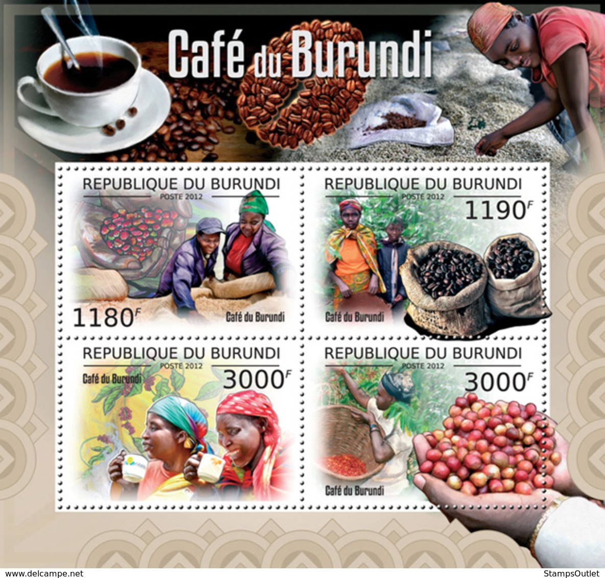 BURUNDI 2012 - Coffee Of Burundi M/S. Official Issues. - Unused Stamps