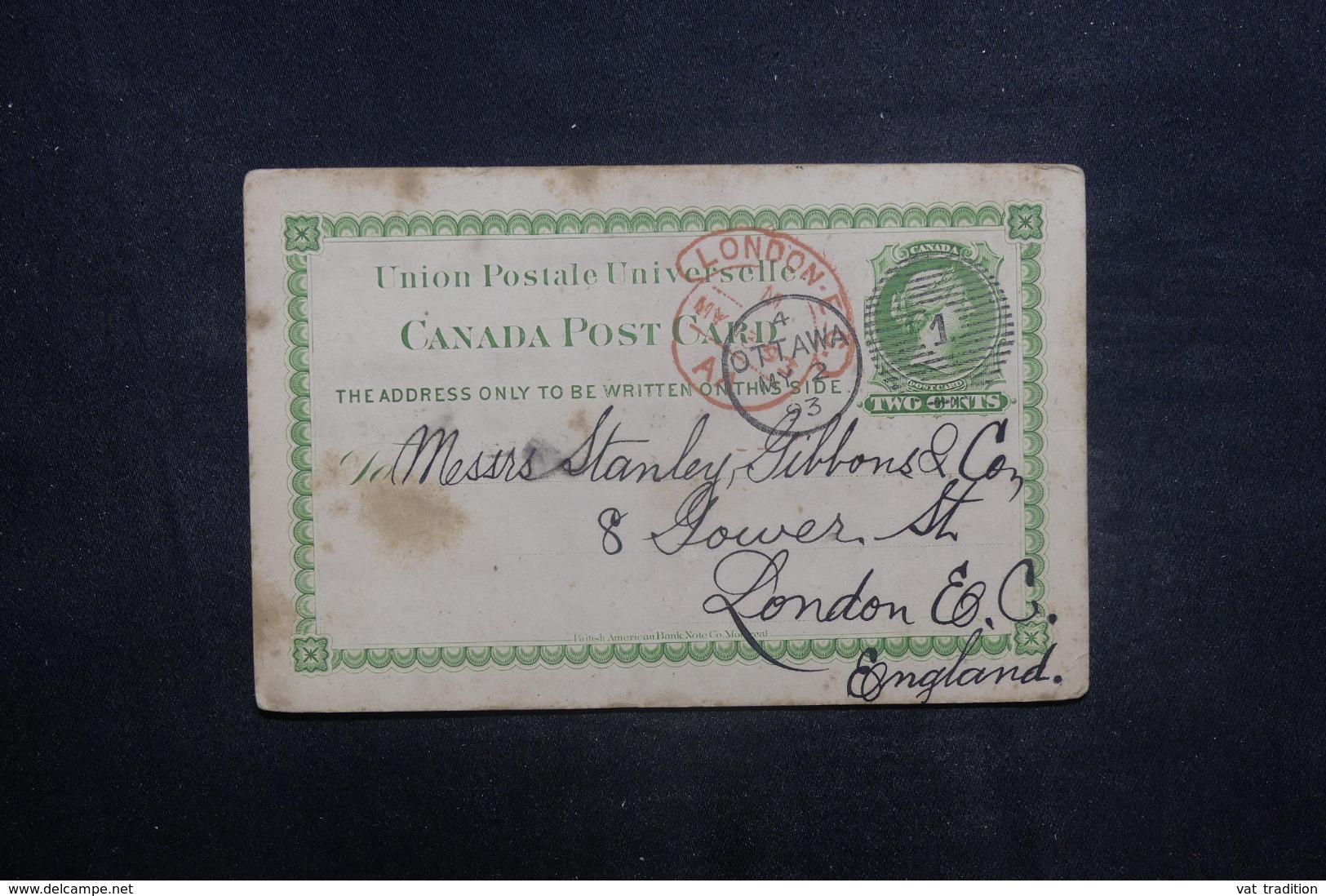 CANADA - Entier Postal De Ottawa Pour Londres En 1893 - L 41517 - Cartas & Documentos