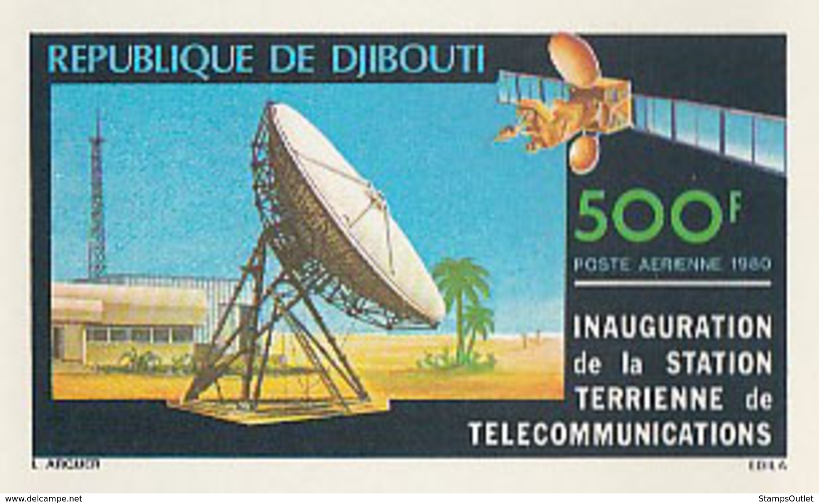 IMPERF. Djibouti 1980 - Inauguration De La Station Terrienne De Telecommunications: Michel 280; Yvert 143. - Djibouti (1977-...)