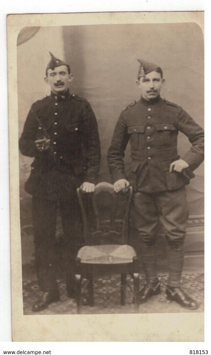 Originele Oude Foto Van 2 Belgische Soldaten Omgeving Mechelen (fotoraaf O.GUNCKEL Malines) - Personnages