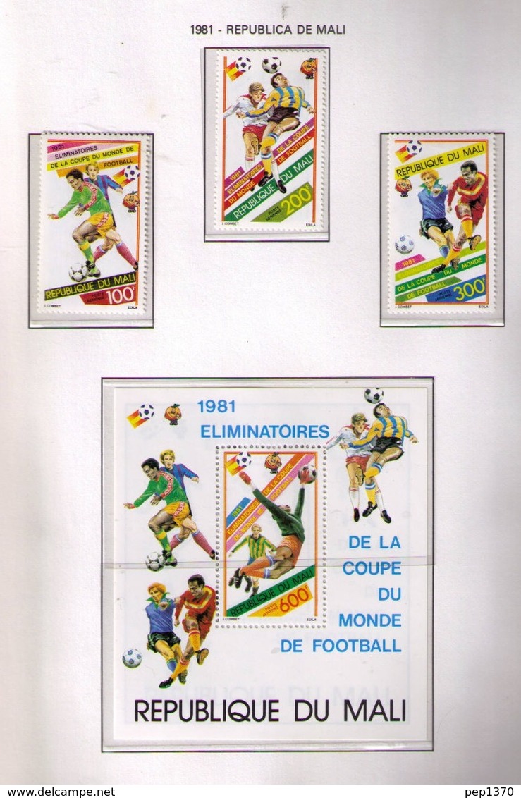 MALI 1982 - WORLD CUP SPAIN'82 - 3 STAMPS + YVERT Nº PA 411/413**+ BF 13** - 1982 – Espagne