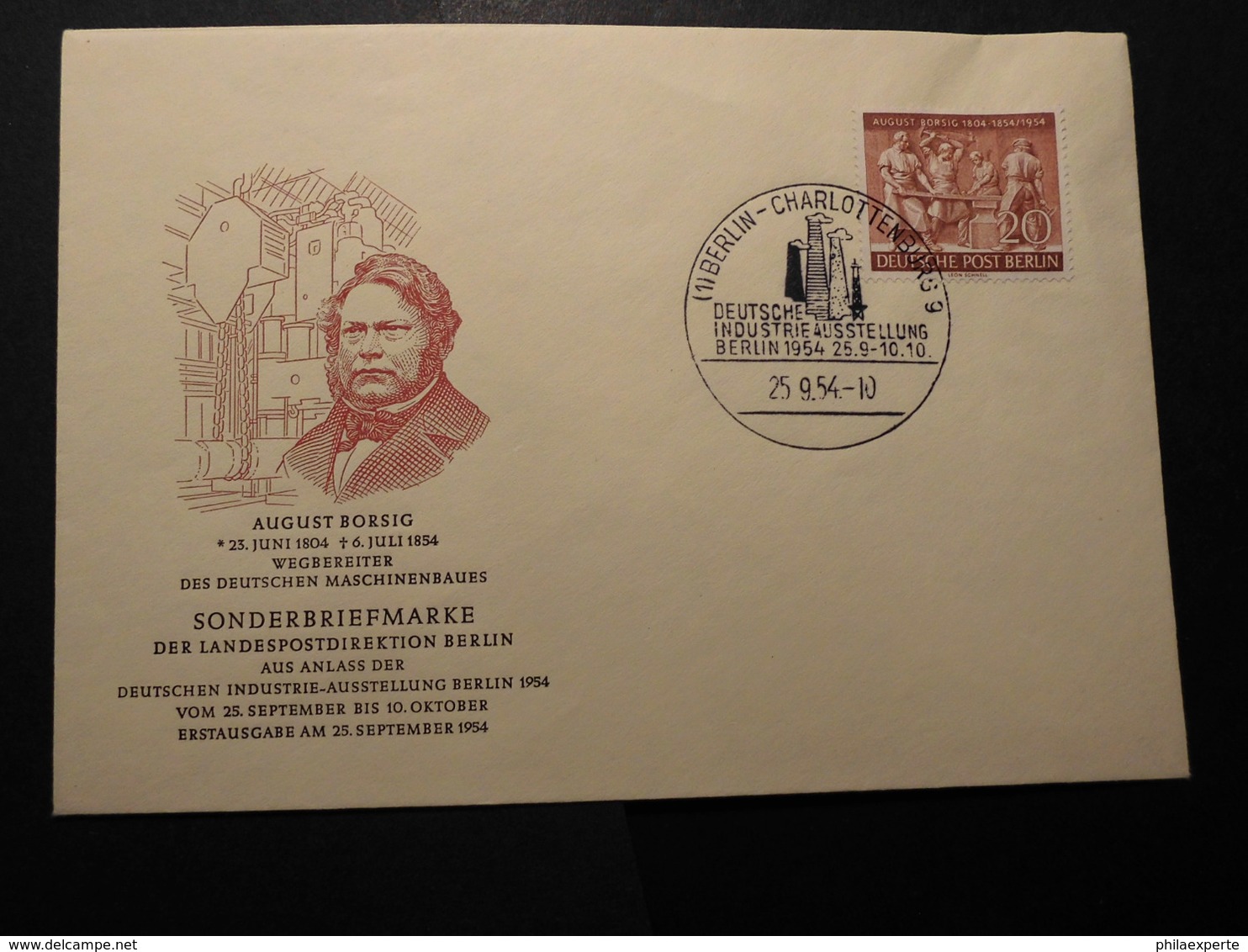 Berlin Mi. 125 FDC August Borsig - Briefe U. Dokumente