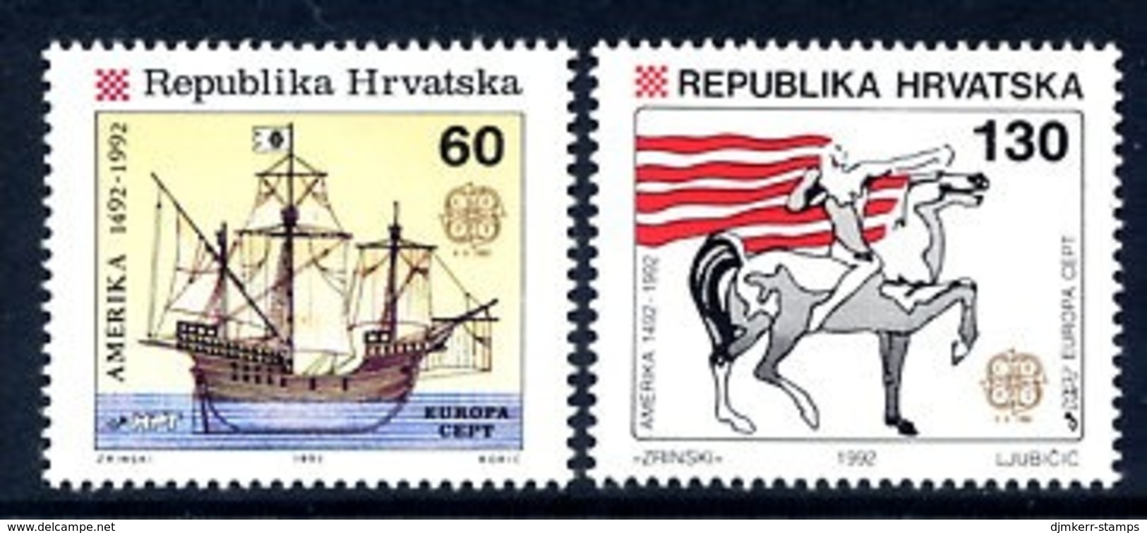 CROATIA 1992 Europa: Discovery Of America II MNH / **.  Michel 211-12 - Croacia