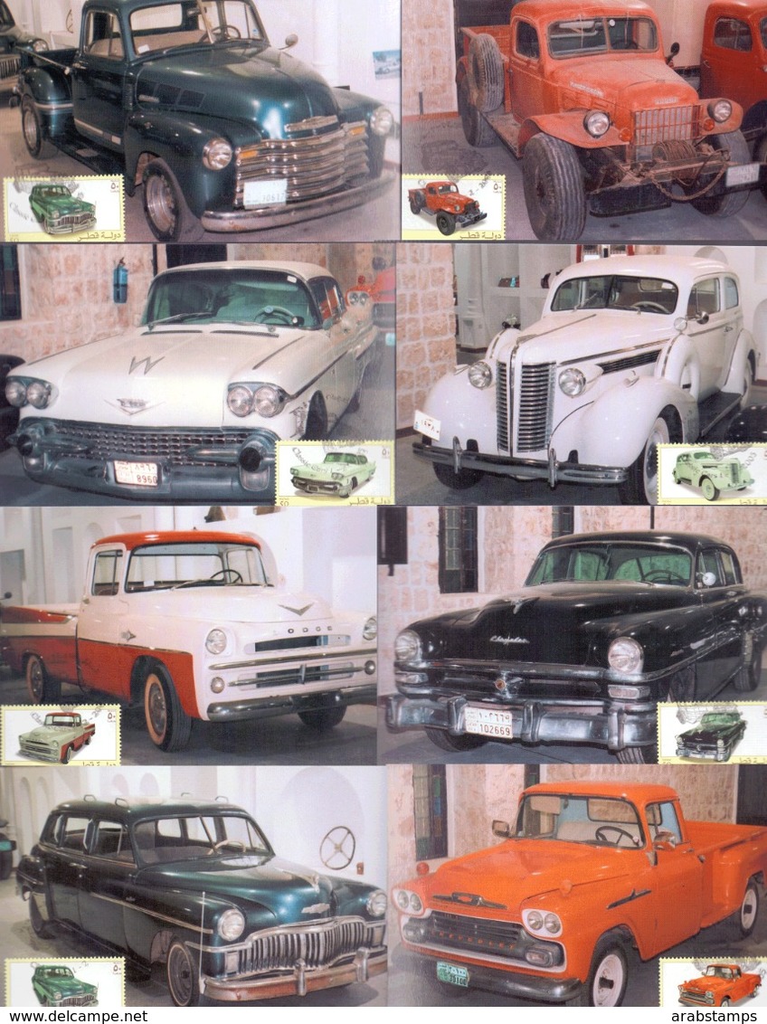 2005 QATAR Classic Cars Complete Set 8 Postcards - Qatar