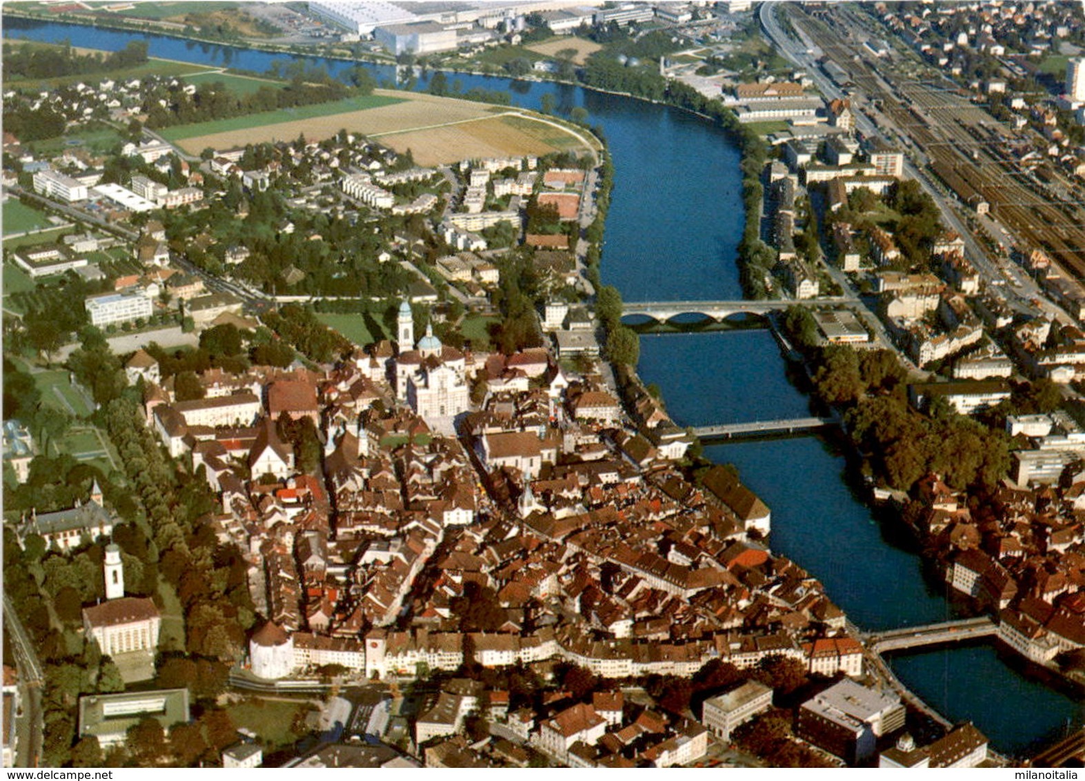 Solothurn - Flugaufnahme Der Altstadt Mit Der Aare (1217) - Otros & Sin Clasificación